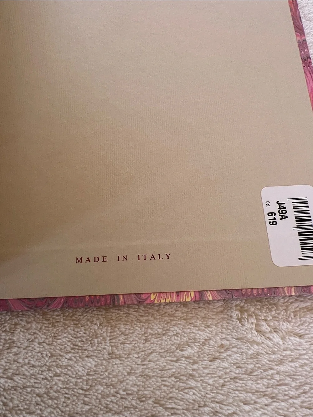 IL PAPIRO ITALIAN HANDMADE JOURNAL BOOK UNUSED PINK PEACOCK SWIRL